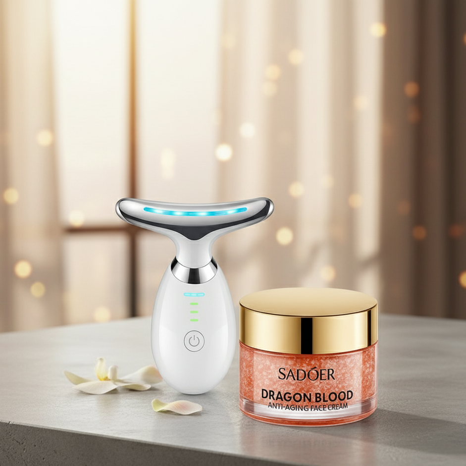 Combo Crema Facial Antiarrugas + Masajeador Facial